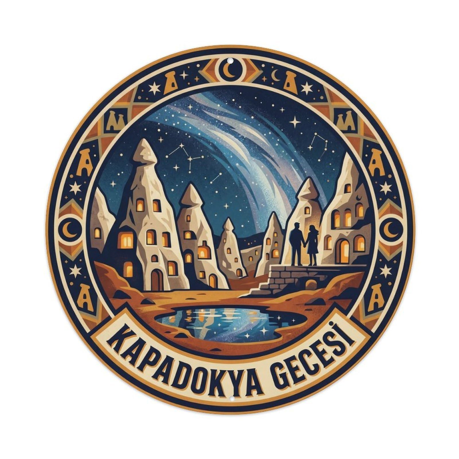 Kapadokya Night Stars Turkey Travel Heritage Graphic Metal Tin Sign