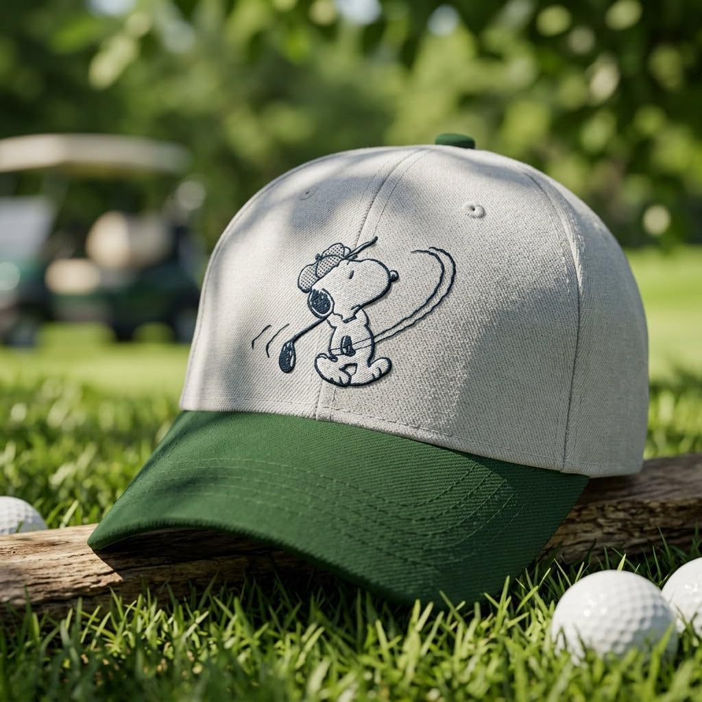BRIEF INSANITY Snoopy Joe Cool Baseball Cap - Custom Fitted Cartoon Themed Snap Back Hat | Unisex Adult Trucker Cap