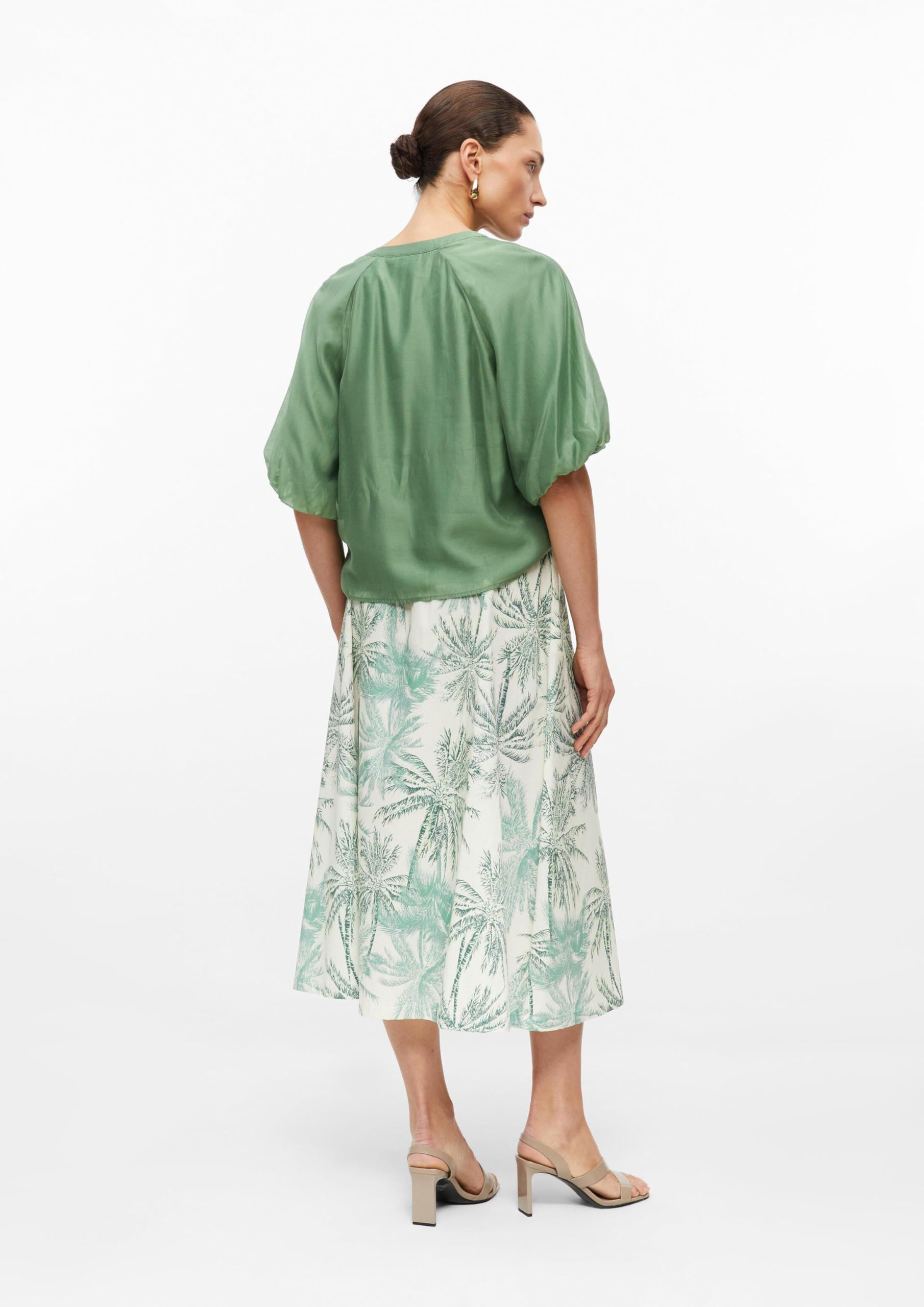 s.Oliver Viskosemix-Bluse im Loose Fit mit Puffärmeln