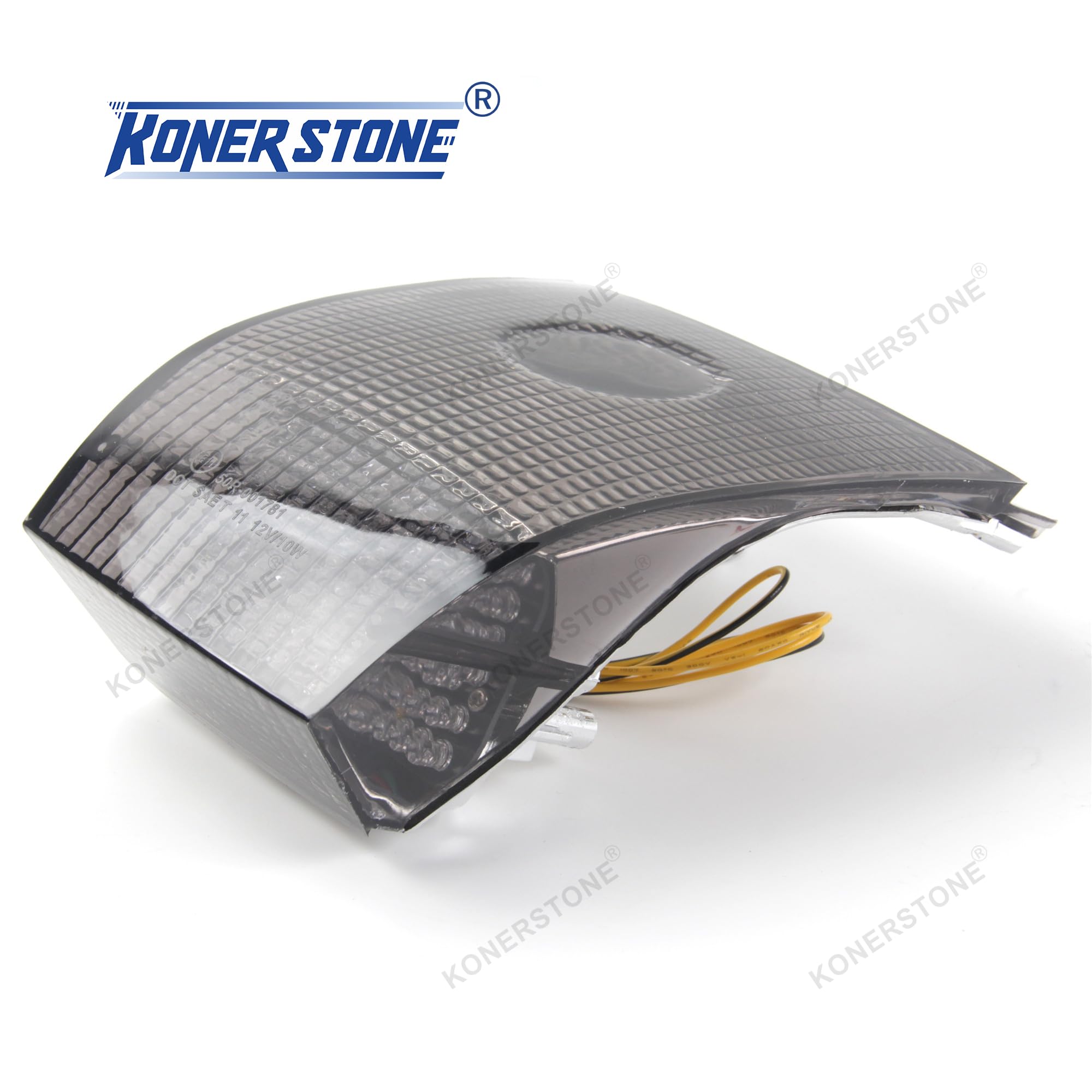 E-MARK - Luz trasera para BMW K1200GT / K1200RS / R1150R 1997-2005 Luz trasera de freno de señal de giro integrada accesorios de repuesto para motocicleta lente ahumada 1998 1999 2000 2001 2002 2003