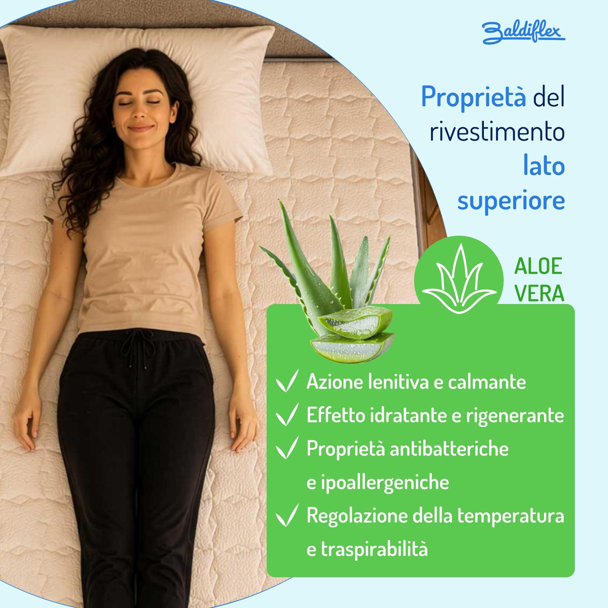 Baldiflex Emporio Materasso Matrimoniale Molle e Memory Luxury 160x190 cm, 800 Molle e 5 cm Memory, Altezza 27 cm