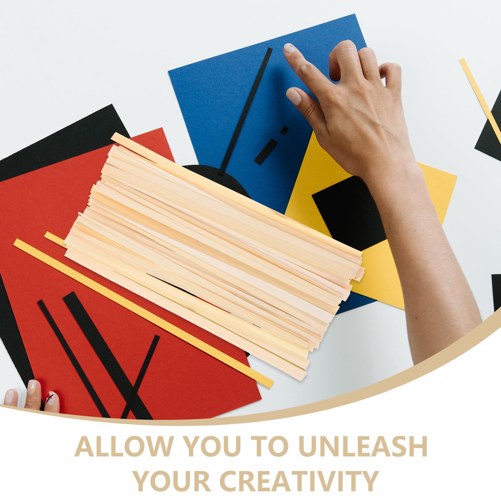 MERRYHAPY Stecche di Bamboo Resistenti per Ventagli, Kit da 50 Pezzi per Artigianato Manuale e Tessitura di Cesti Fai da Te