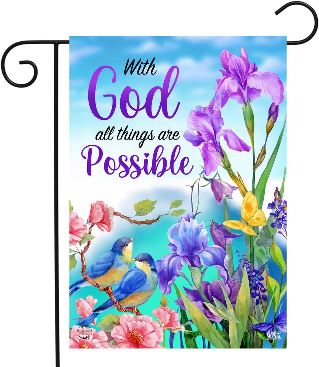 Briarwood Lane with God Religious Garden Flag Inspirational 12.5 x 18