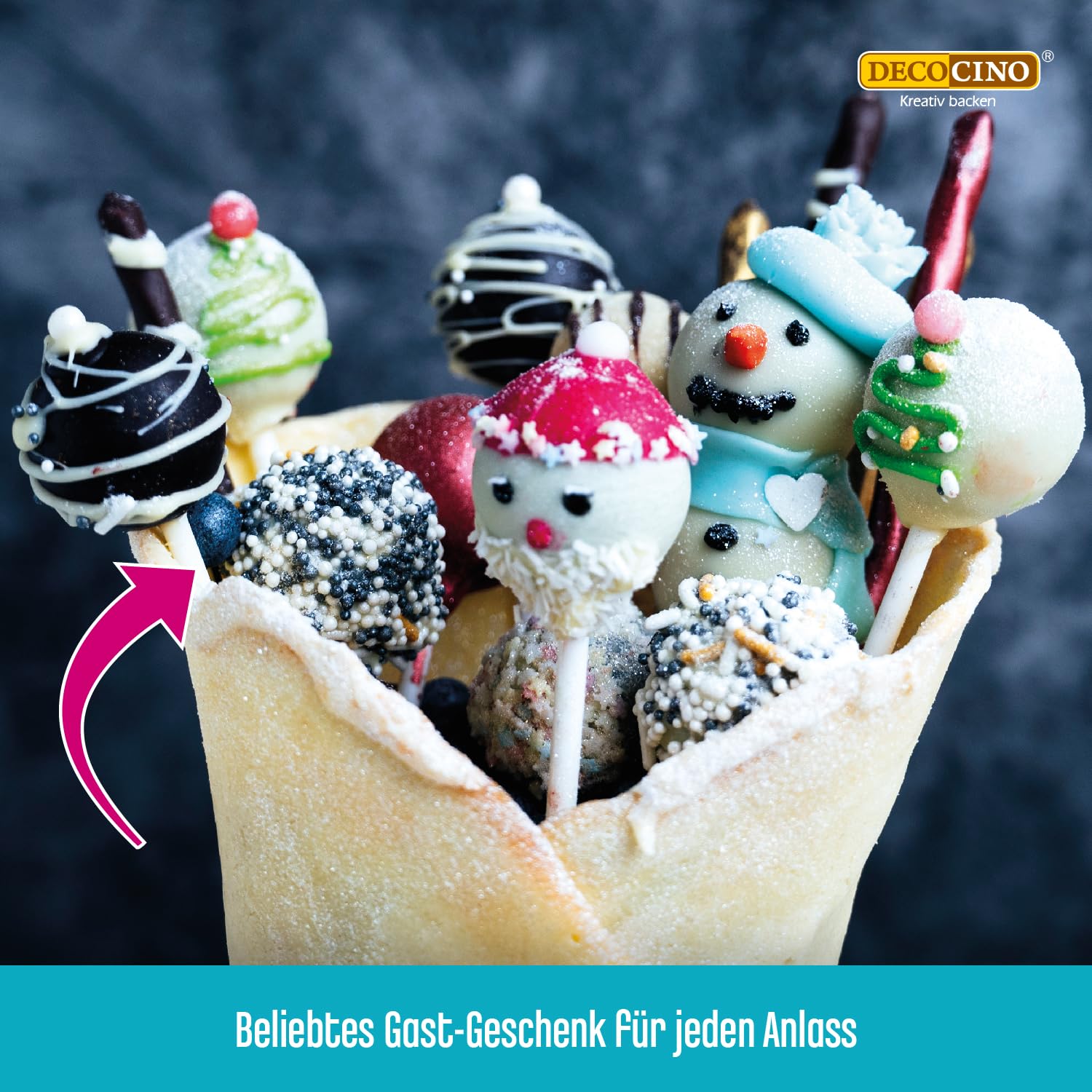 DECOCINO Pralinen-Hohlkörper (63 Stk) – Weiße Schokolade – Pralinen-Form |Pralinen selber machen – ideale Pralinen-Hohlkugeln für Weihnachts-Pralinen | 63 Stück (1er Pack)