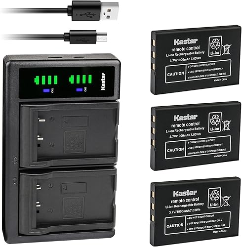 Miniatura 1 de Kastar Paquete de 3 baterías y cargador USB LTD2 compatible con Icom IC-RX7, Baofeng UV-100, UV-200, UV-3R, UV-3R Mark 2, Dynascan AD-09, Intek