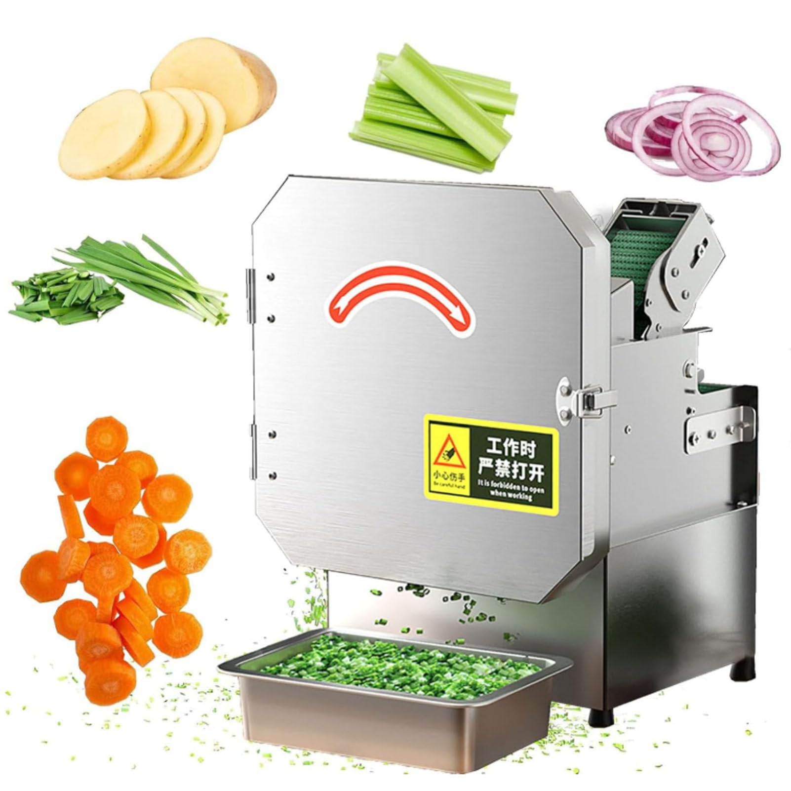 Picadora eléctrica de verduras con grosor ajustable para hierbas y verduras frescas, ideal para preparar y cocinar en la cocina