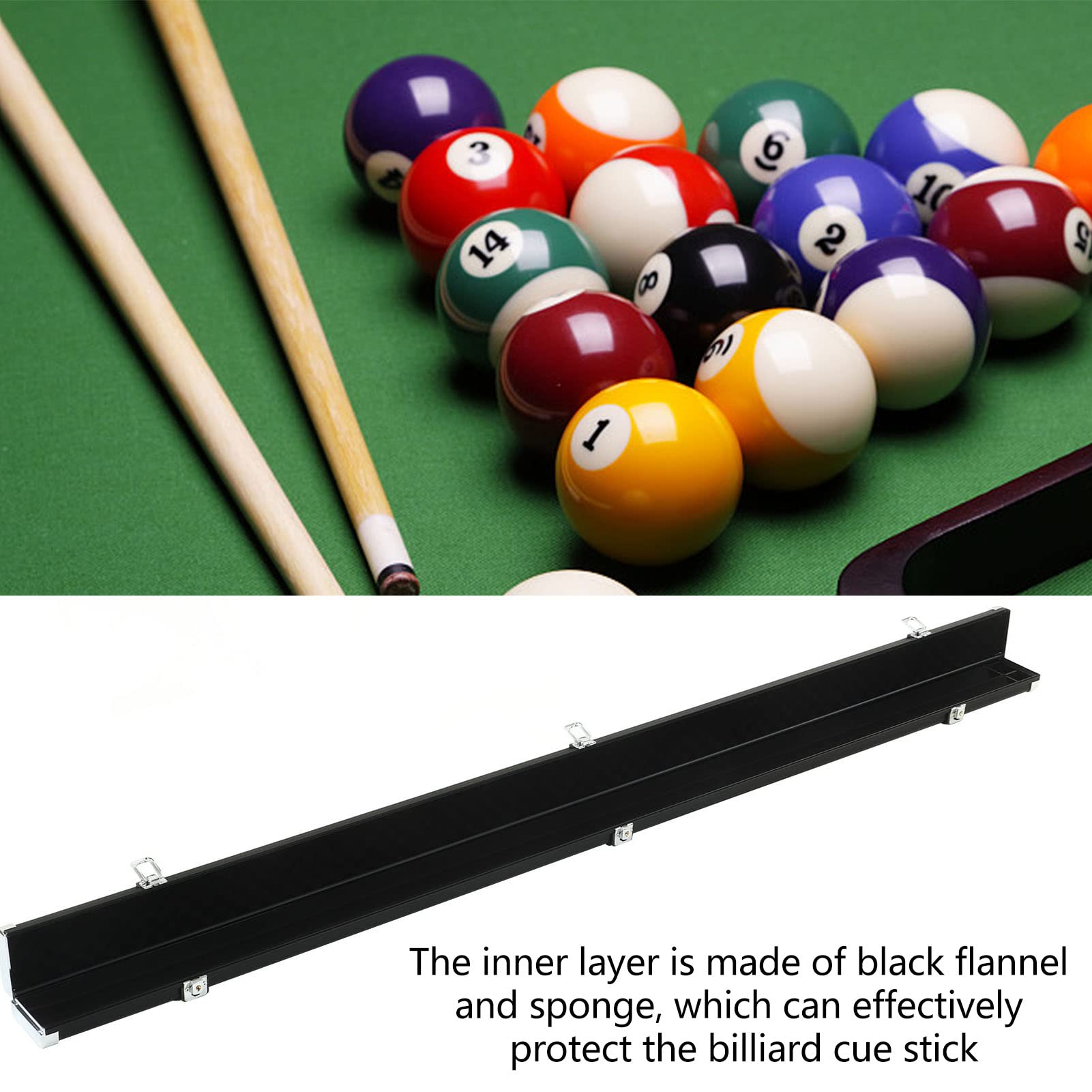 Étui Rigide Pour Queue De Billard Drfeify – Alliage Aluminium – 2 Compartiments – Doublure Flanelle – 60 Pouces