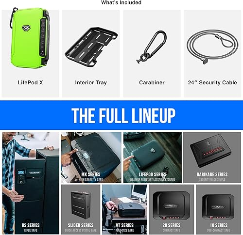 Vista 12 de VAULTEK LifePod X Micro - Caja de seguridad electrónica resistente a la intemperie, caja de viaje segura, mini funda portátil con teclado anaranjado