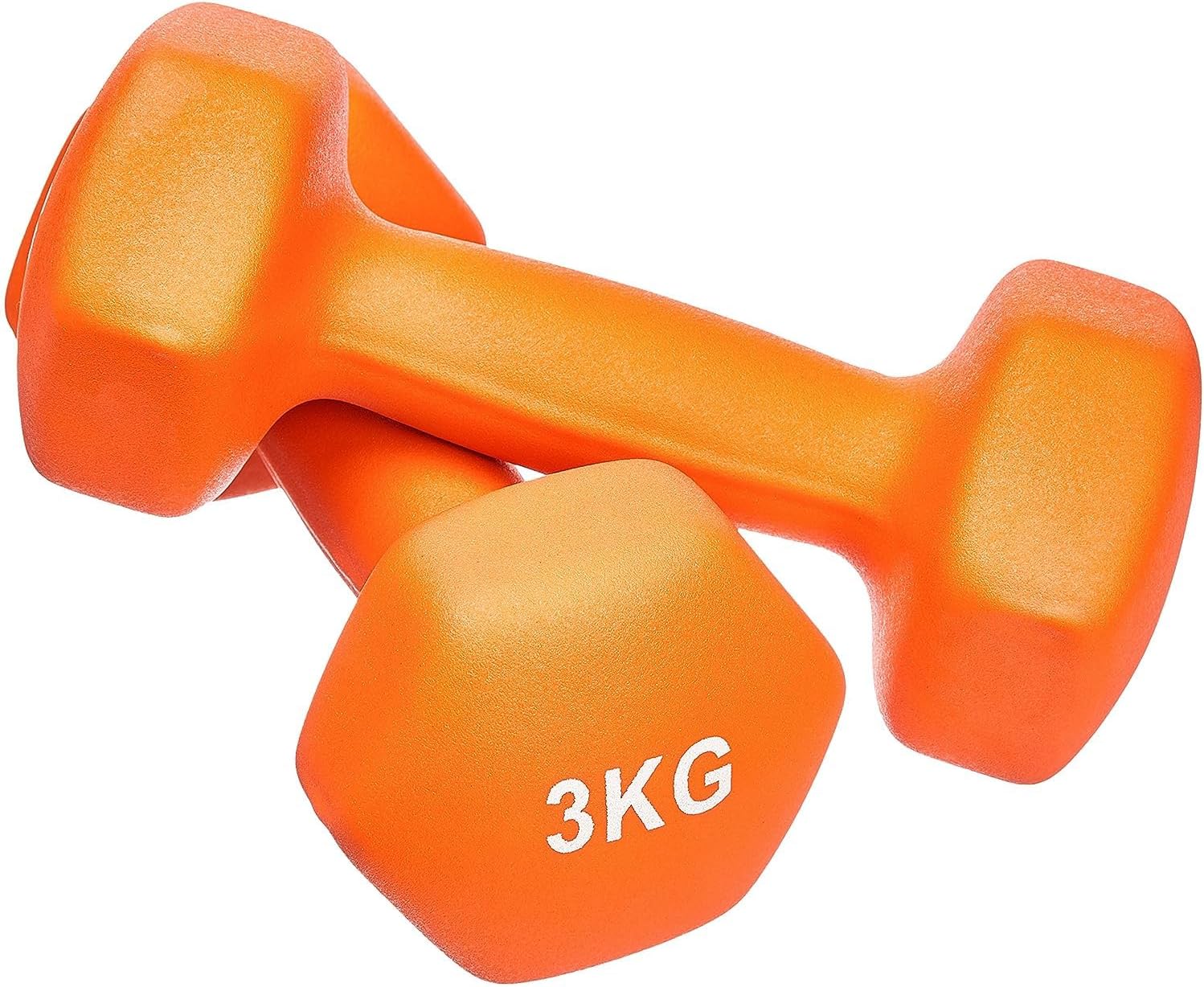 KAKSS Neoprene Dumbbell, Set of 2pcs (3kg Set Of 2pc - Orange)