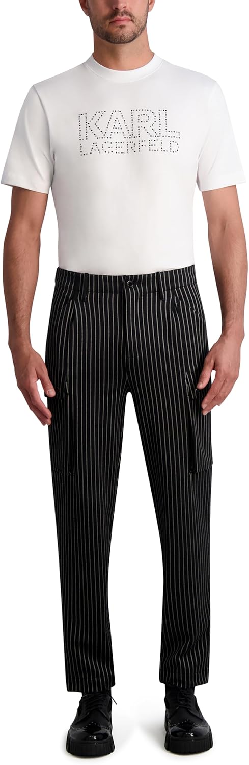 Karl Lagerfeld Mens Striped Stretchy Soft Pant