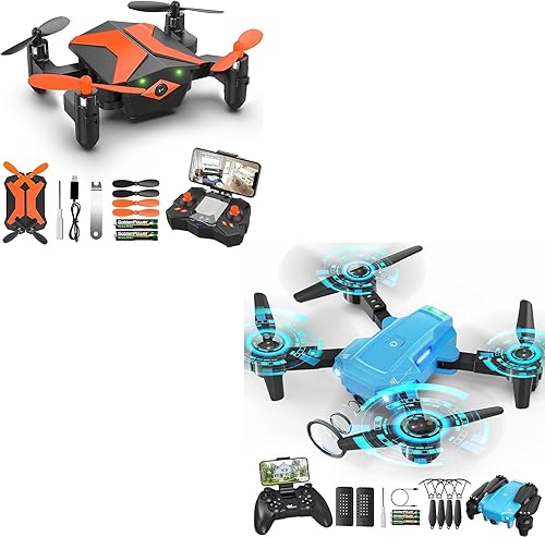 ATTOP Mini dron con cámara - Drones FPV para niños, RC Quadcopter Kids Drone con aplicación FPV Video, control de voz, retención de altitud, modo
