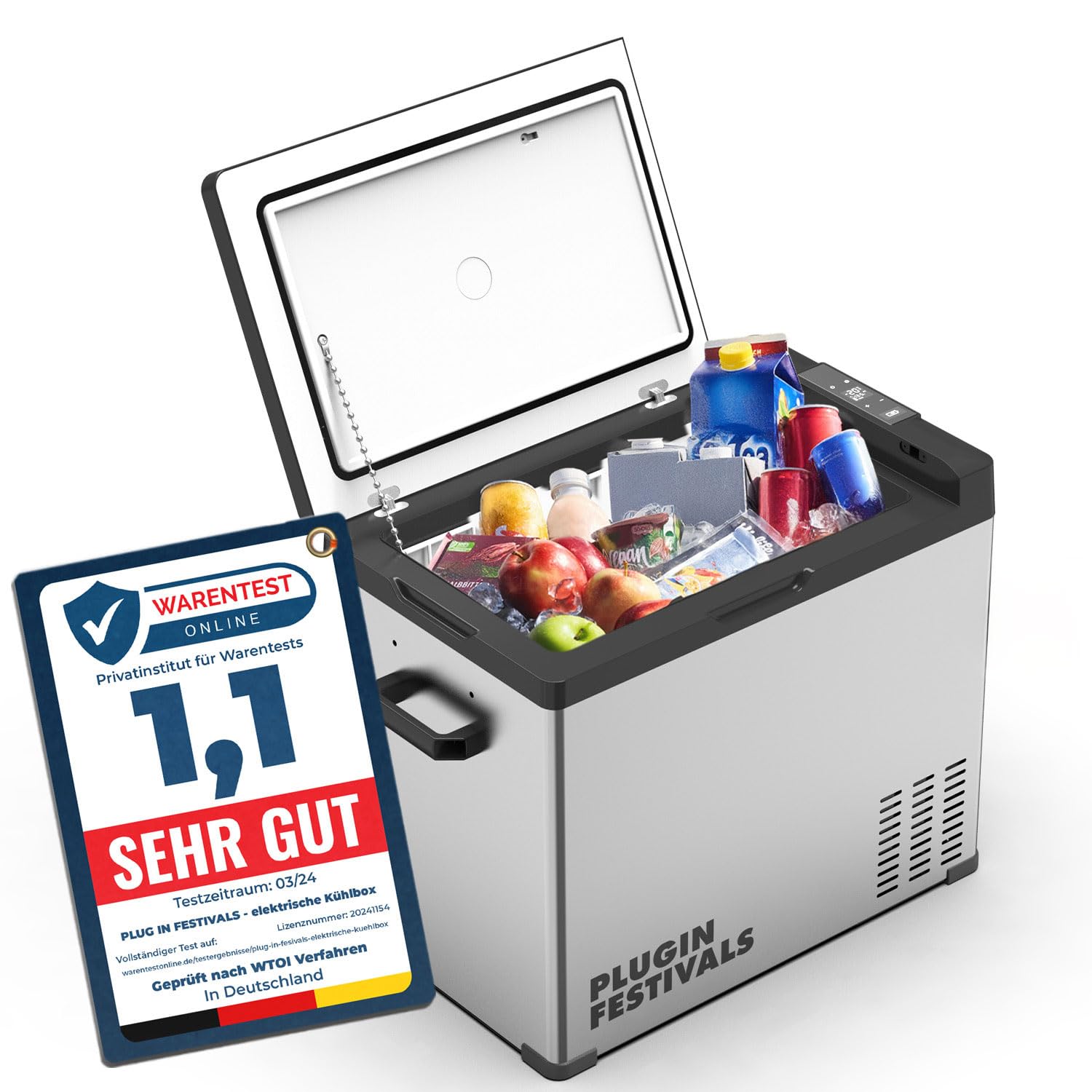 Elektrische Kühlbox Kompressor Gefrierbox -20°C 50L 12V 230V Camping Auto