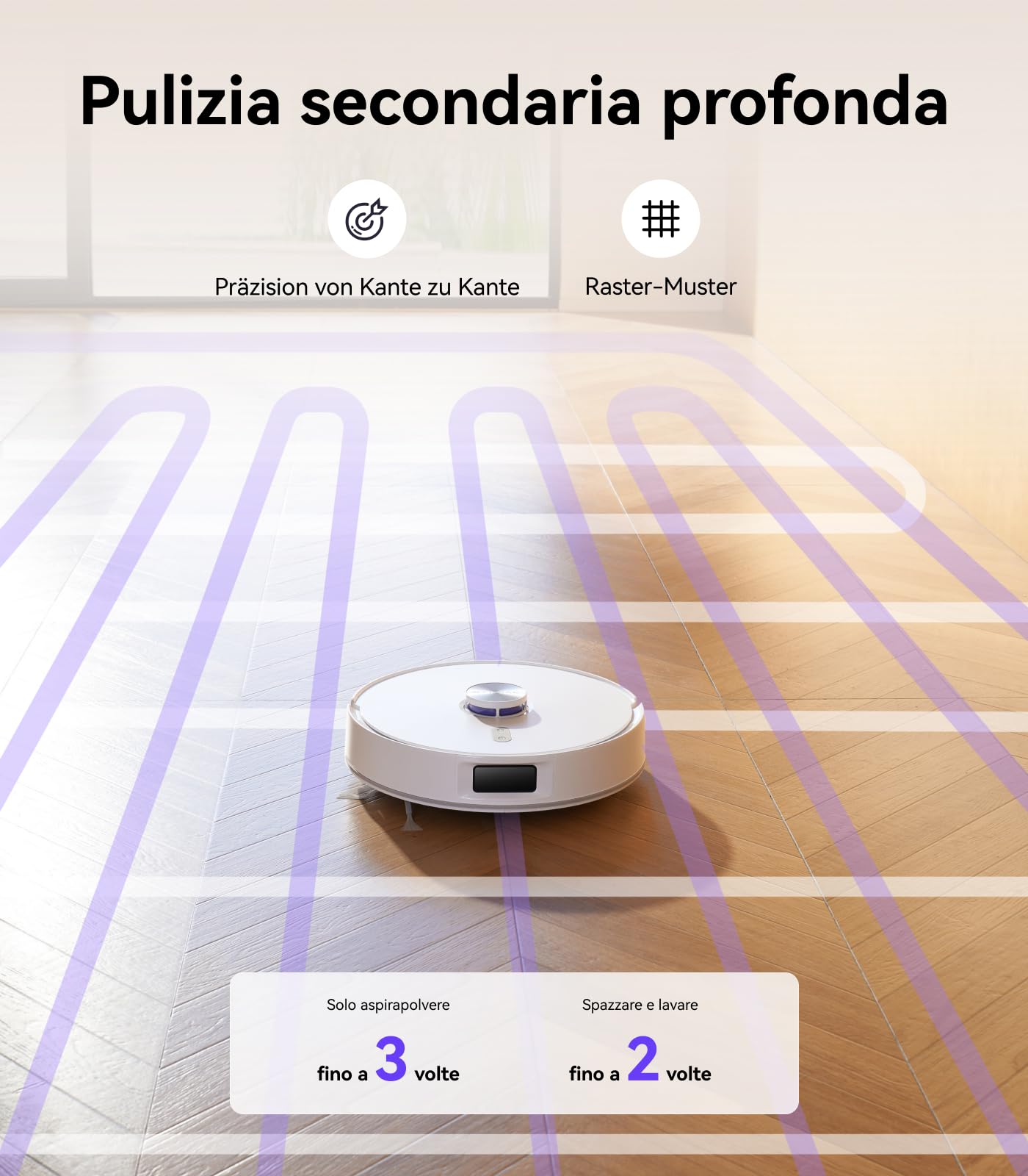 NARWAL Freo S Robot Aspirapolvere Lavapavimenti, 8000Pa, Pulizia Efficace a 8N, Stazione di Svuotamento Automatica da 3.5L, Navigazione Laser LDS e Mappatura 3D, Controllo Remoto via APP
