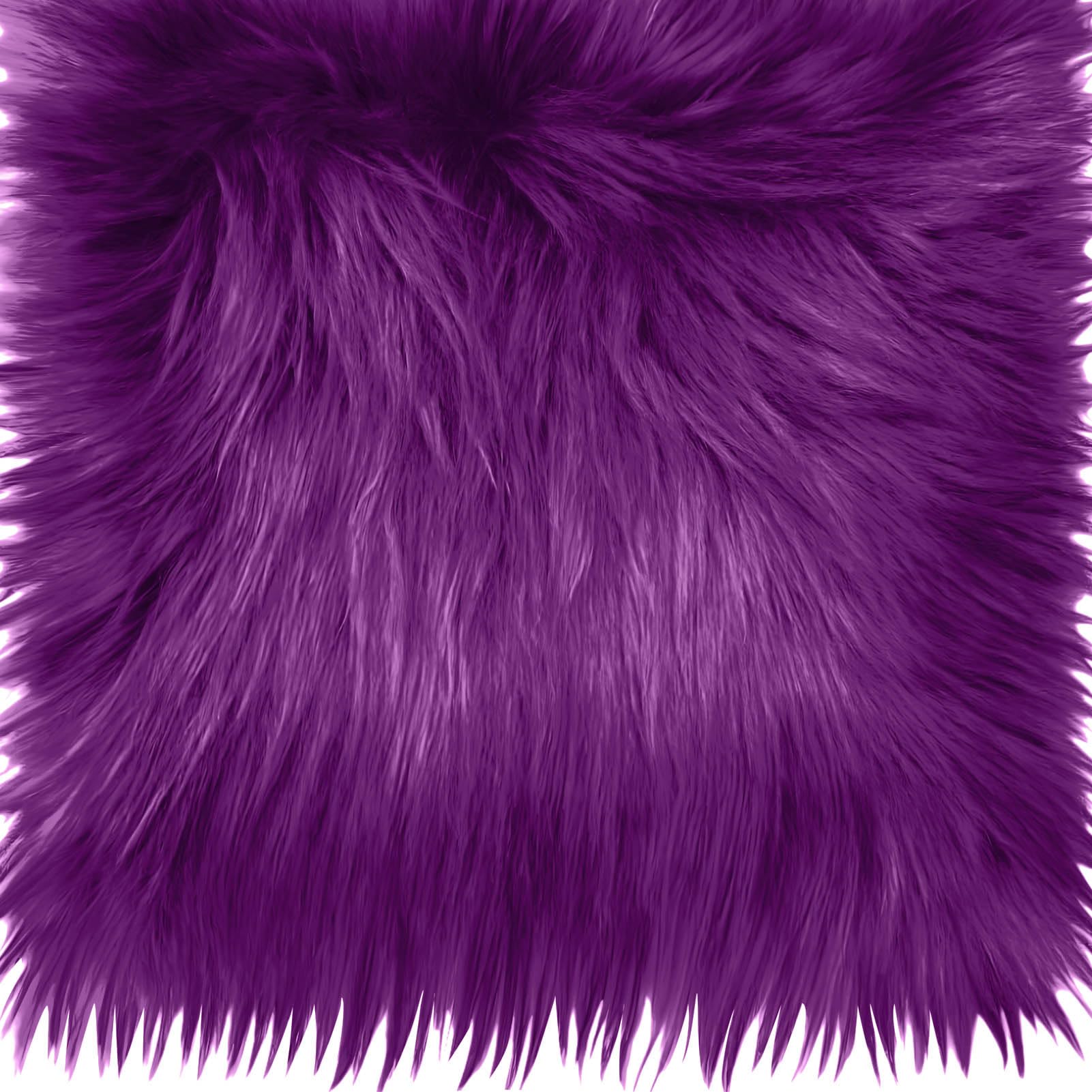 25x25CM Light Purple Faux Fur Fabrics Square, Plush Fluffy Fuzzy Cut Craft Fur, Craft Beard Hair, Beard Miniature Dolls Rugs Mats Gift, Winter Halloween Christmas Costume Party Decorations