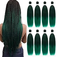 Vista 11 de Cabello trenzado de jengibre preestirado, 6 paquetes de 24 pulgadas, cabello sintético preestirado, trenzas naturales de fácil torsión, ajuste