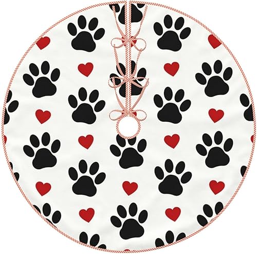 Miniatura 9 de Falda de árbol de Navidad de 30 pulgadas, patrón de notas musicales en blanco y negro, falda de árbol de Navidad para fiestas de vacaciones,