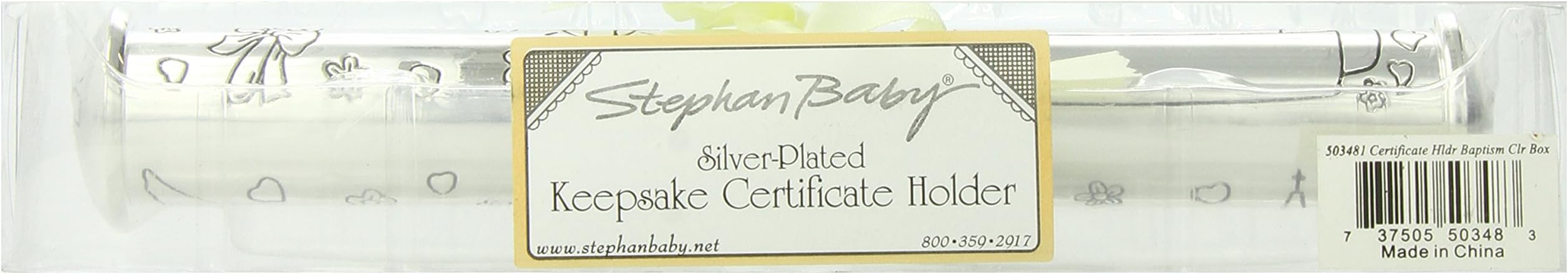 Stephan Baby Keepsake Gifts - Engraved Baby Baptismal Certificate Holder, Personalize-able, 9.5-Inch, Silver Plated