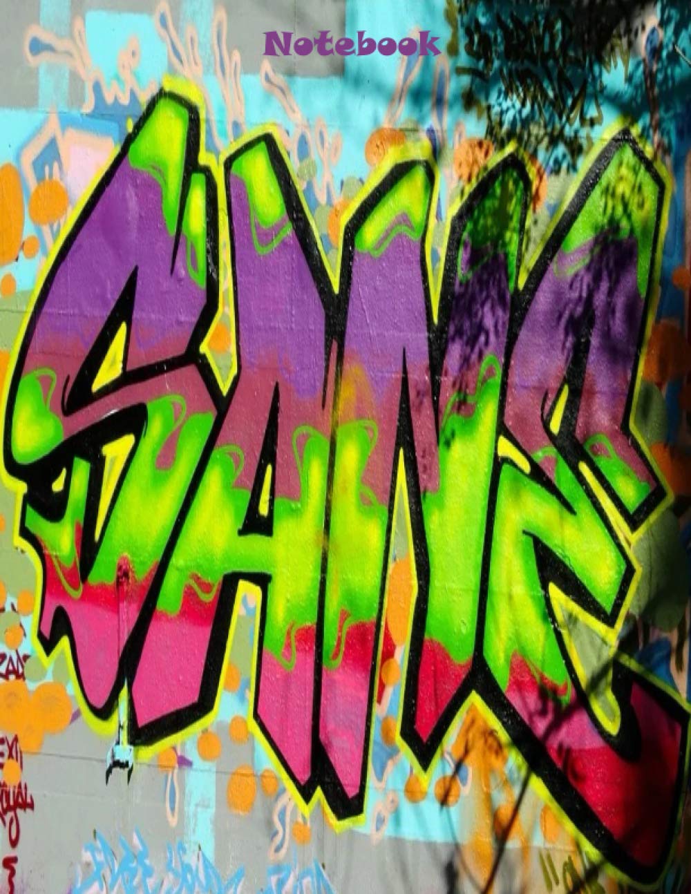 Notebook: Large 8.5x11 "Graffiti" College Ruled Composition Notebook - 100 Pages. Great For Writing, Drawing, Note Taking & Doodling at School, Work or Home.