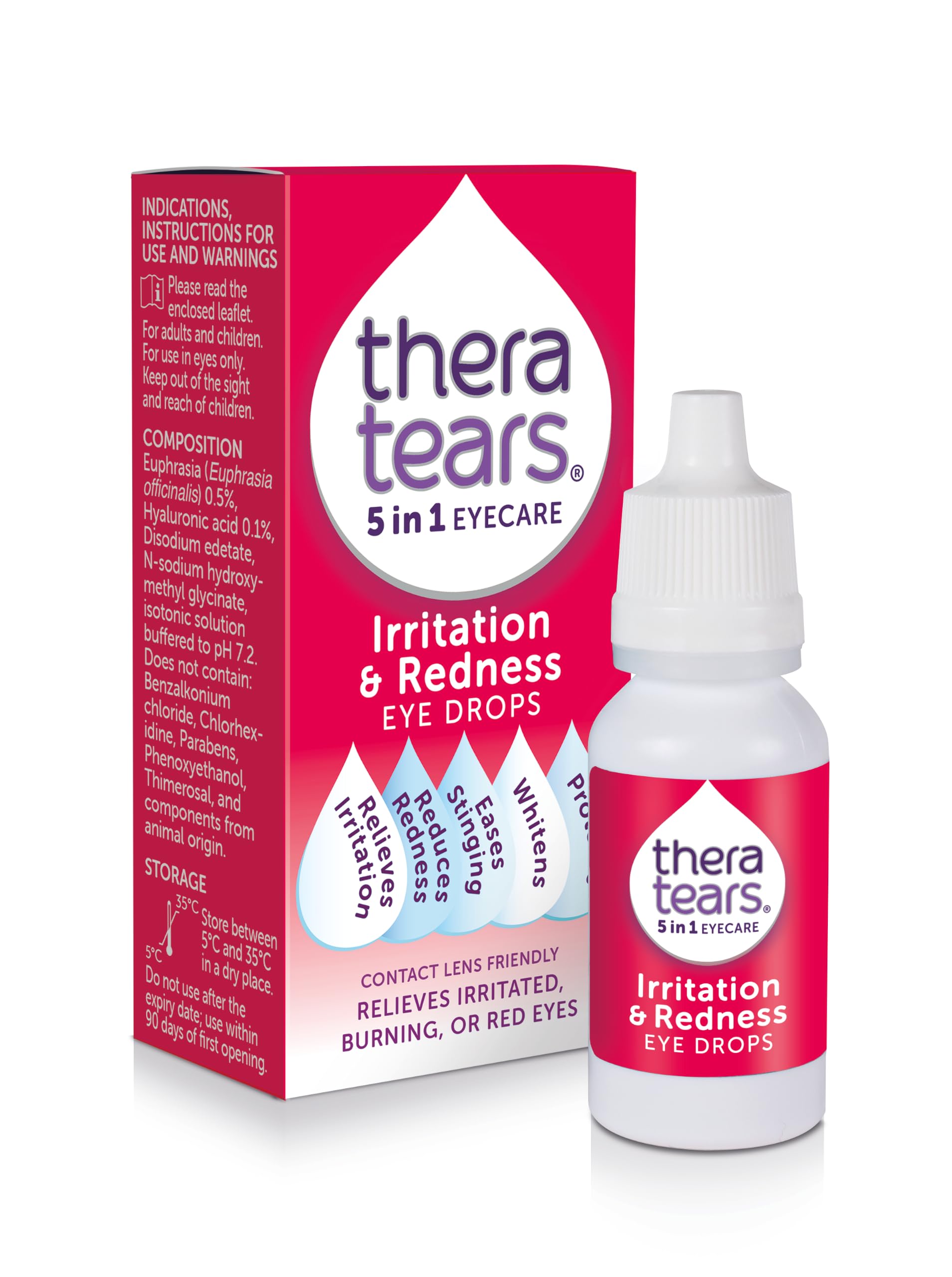 TheraTears Irritation and Redness Eye Drops, 10ml