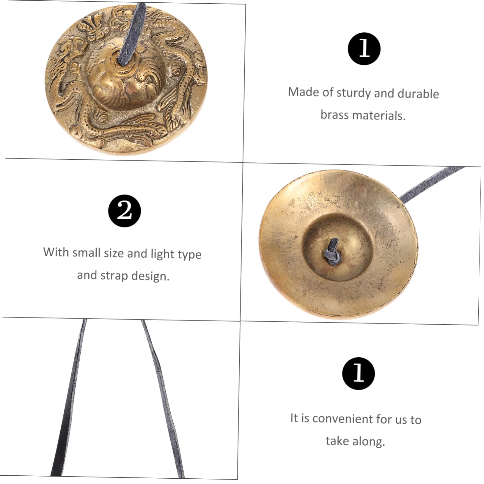 FUNOMOCYA Meditation Bell for Yoga Mindfulness Handmade Cymbals Portable Percussion Instrument for Sound Therapy and Relaxation