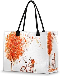 Sacola feminina – Sacola reutilizável de compras de supermercado com alças, grande árvore de praia, bolsa de ombro, bolsa de trabalho, bolsa de mão, bolsa de mão, bolsa de trabalho, sacola resistente para praia, compras, trabalho, viagem, Multicor