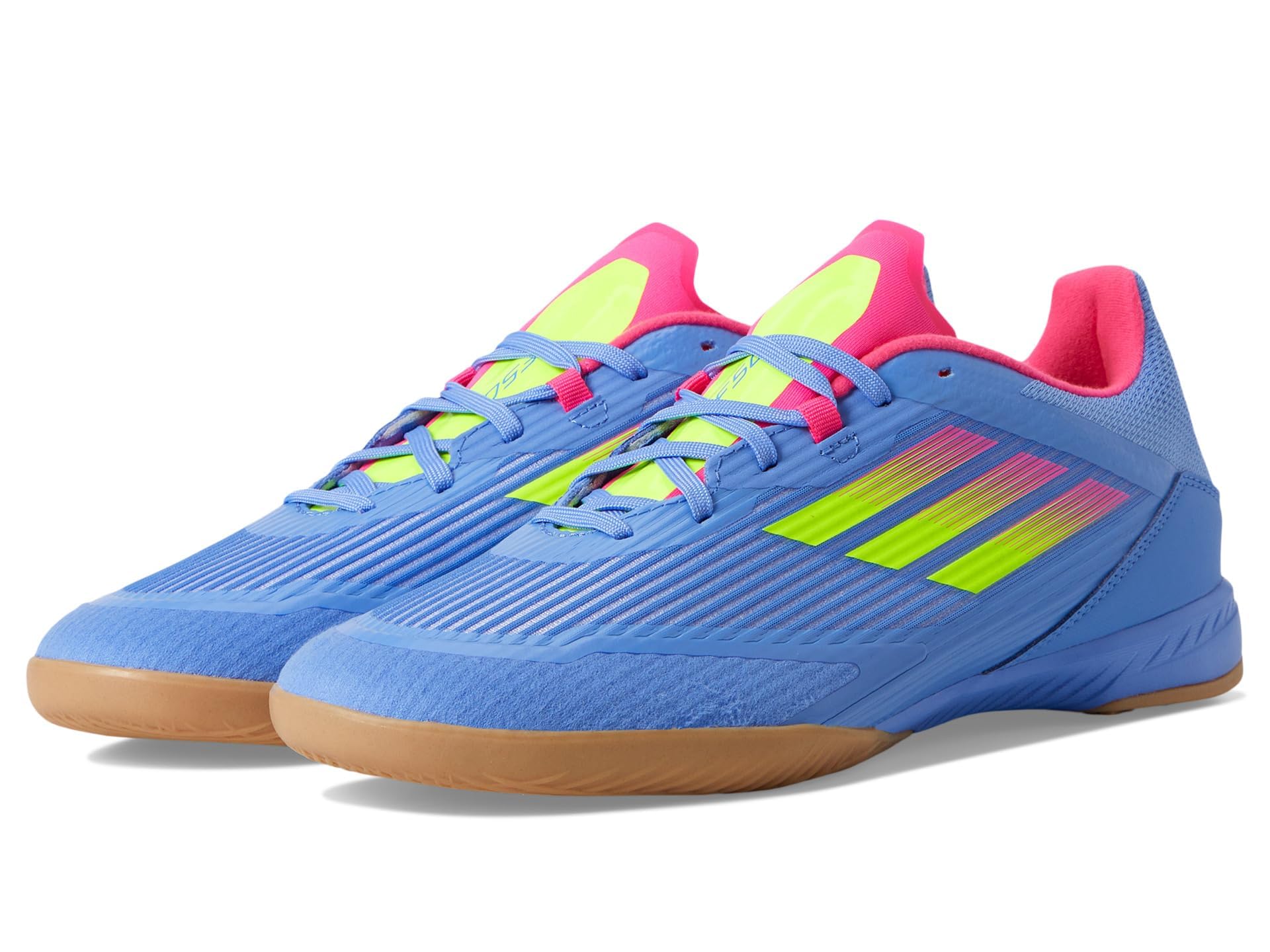 adidas Unisex F50 League Indoor Sneaker, Blue Fusion/Lucid Lemon/Lucid Pink, 8.5 US Men