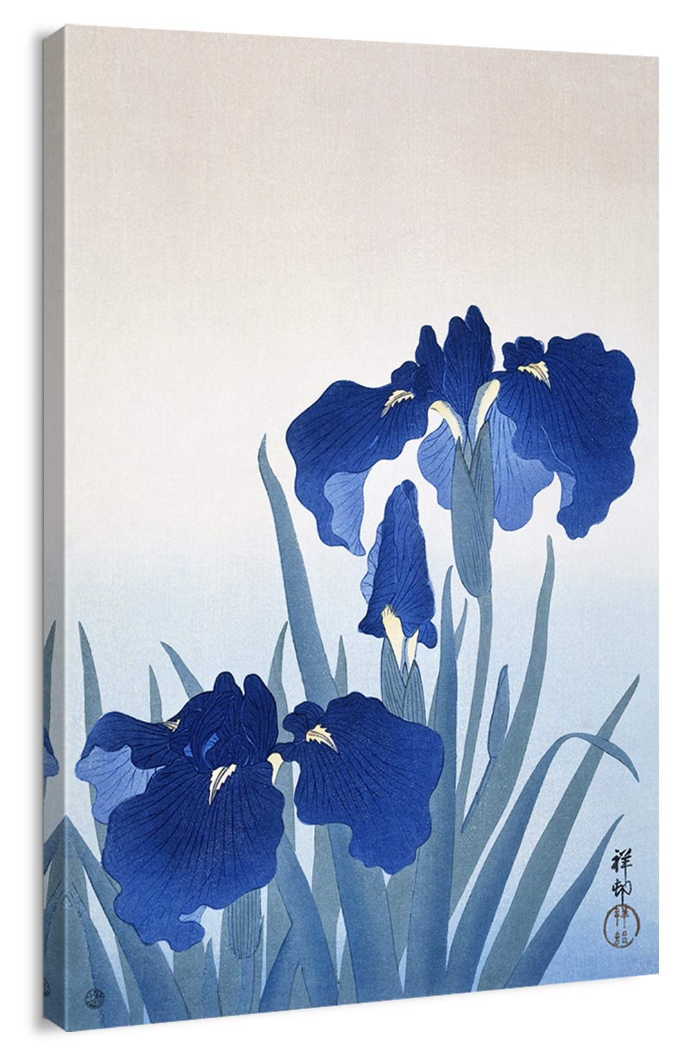 artprints1stop Canvas Print - Ohara Koson Blue Iris Flowers