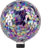 Alpine Corporation 10-Inch Purple Pearlized Mosaic Gazing Globe - Durable Indoor/Outdoor Garden Yard Decor