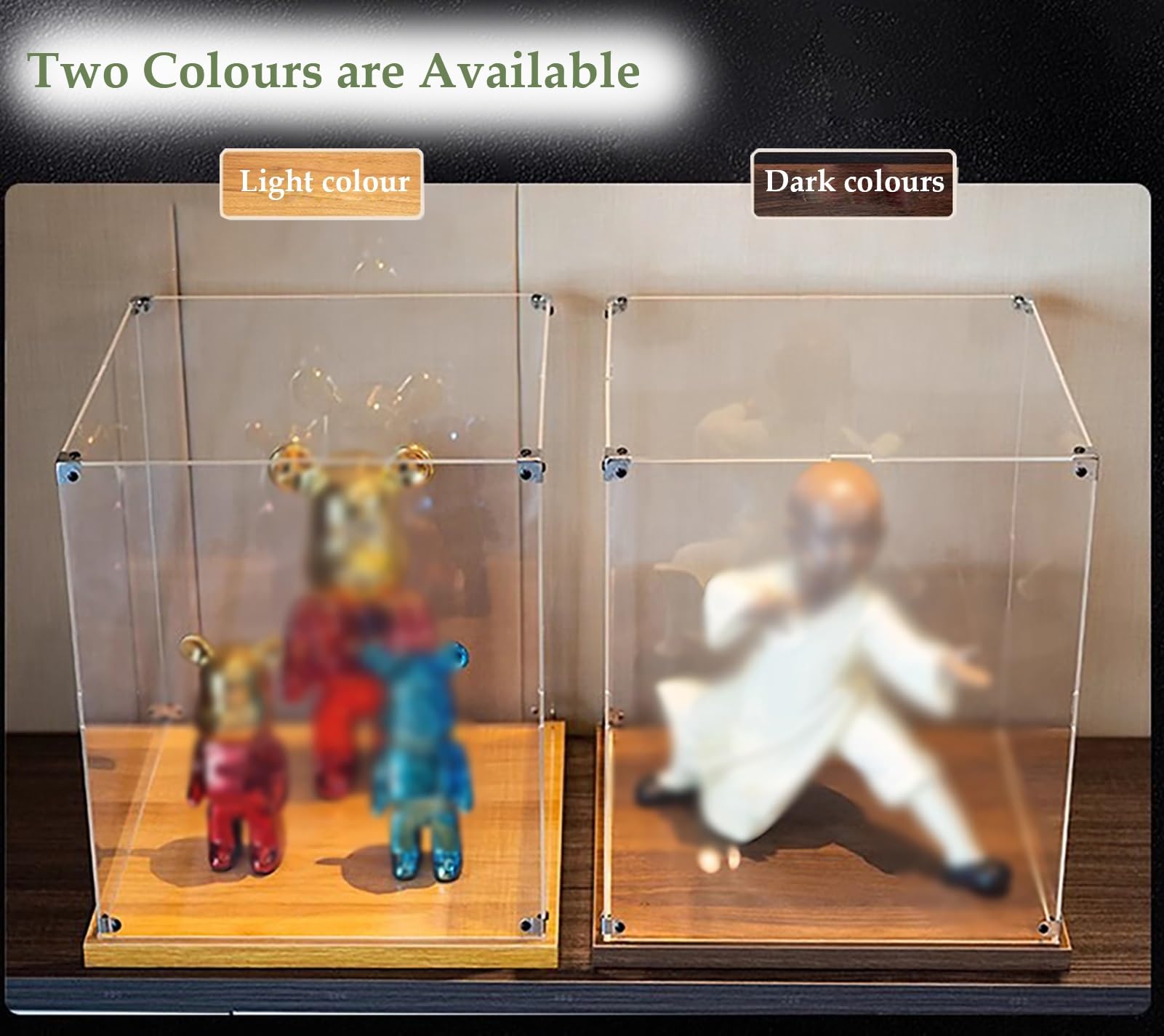 Vitrine Pour Collection Boîtes En Acrylique Transparentes Pour L'affichage D'objets De Collection, Boîte De Rangement En Cube Anti-poussière Avec Base