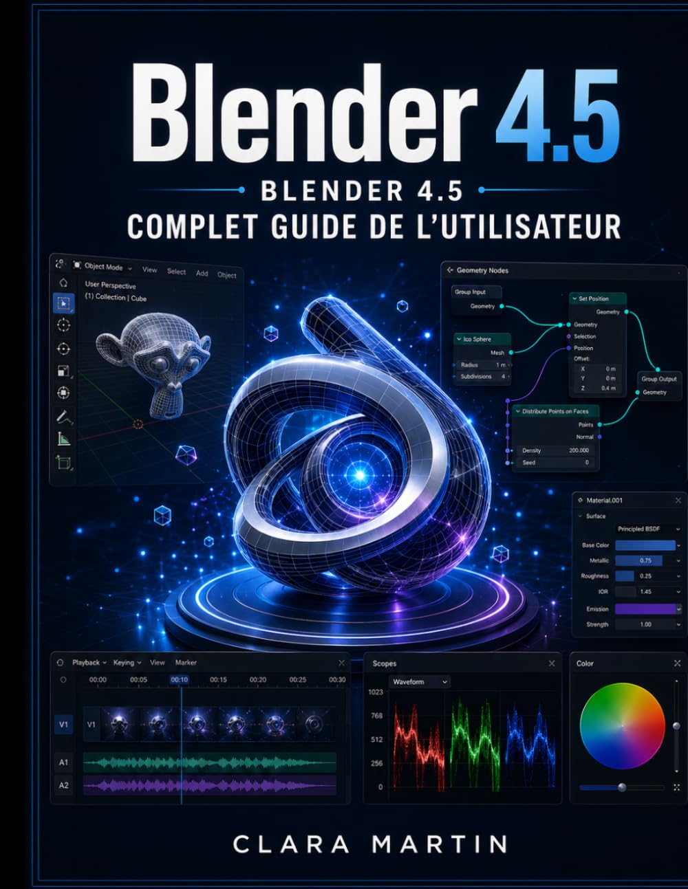 BLENDER 4.5 COMPLET GUIDE DE L'UTILISATEUR: Manuel pas à pas pour la modélisation 3D, l'animation, le rendu et les nœuds géométriques dans la dernière version LTS