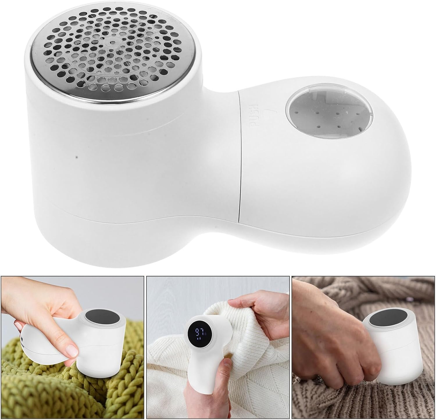 SMASOLO Electric Fabric Shaver Lint Remover Portable Sweater Defuzzer with Ergonomic Non-Slip Handle for Clothes Couch Carpet Fuzz Removal Lightweight and Rechargeable Fuzz Shaver Tool