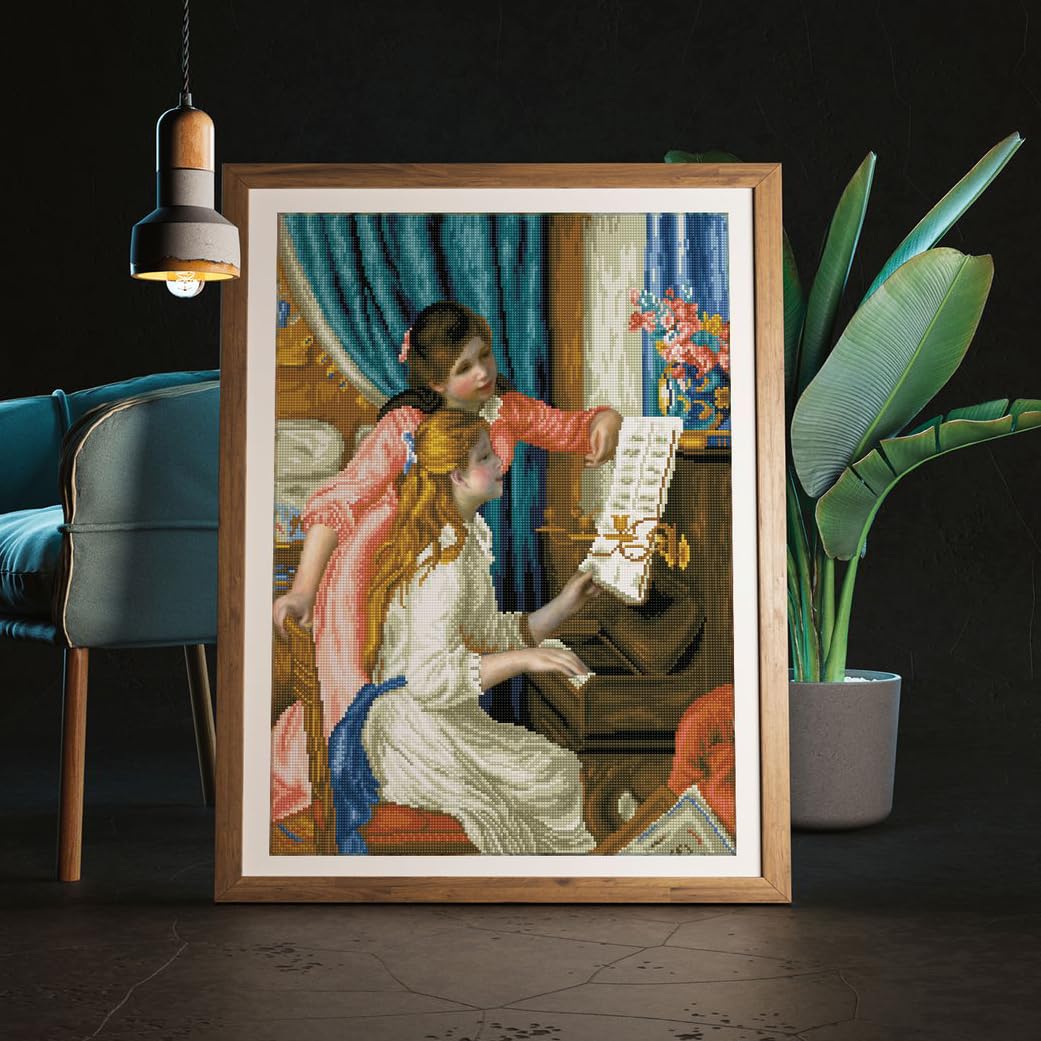 Diamond Dotz DD12-034 - Dipinto con strass per pittura fai da te, motivo: ragazza sul piano (Renoir), 48 x 66 cm, per bambini e adulti