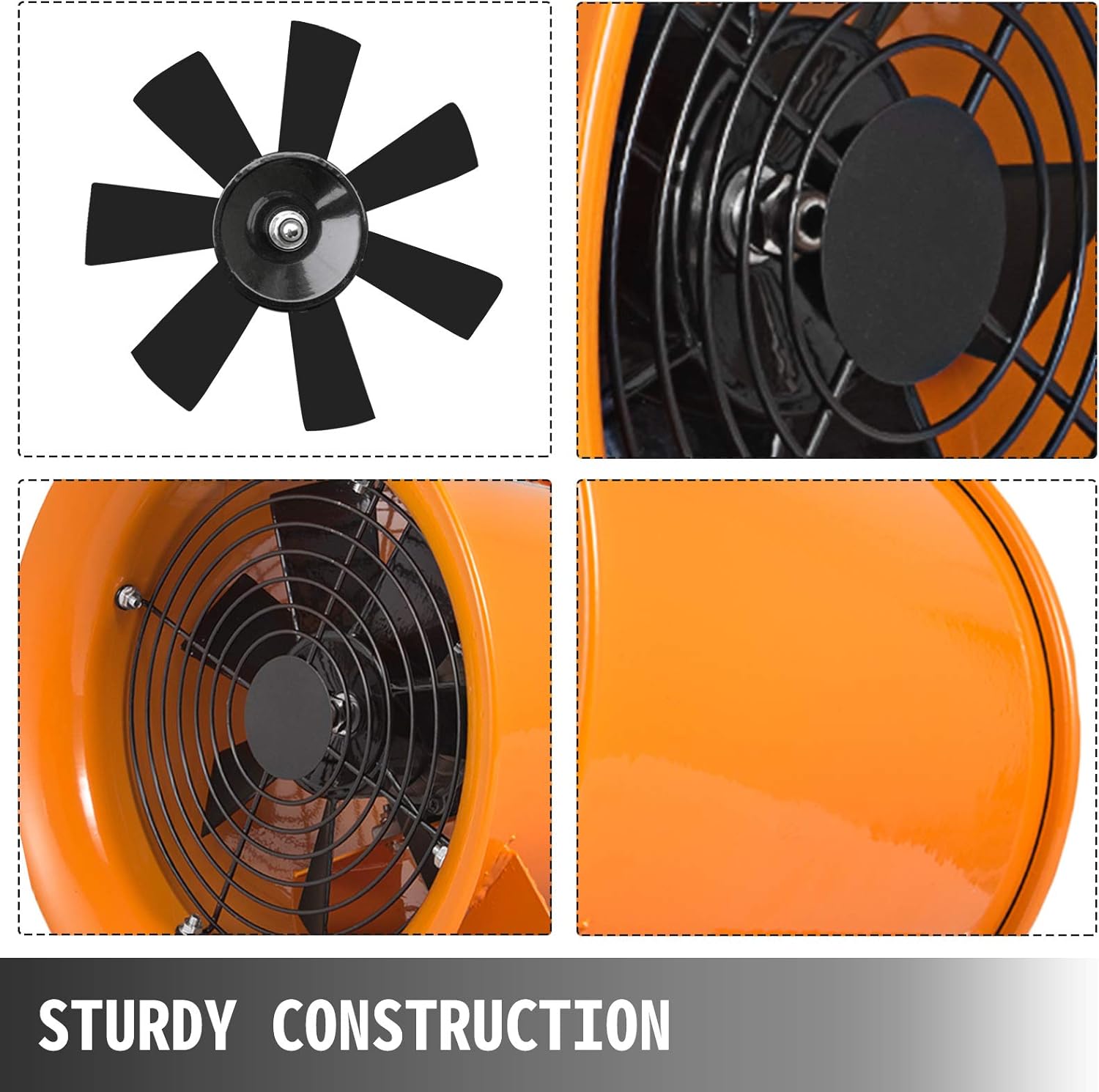 Limited Discount OrangeA Utility Blower Fan 8 inch Portable Ventilator High Velocity Utility Blower Mighty Mini Low Noise with 5M Duct Hose (8 inch Fan with 5M Hose)