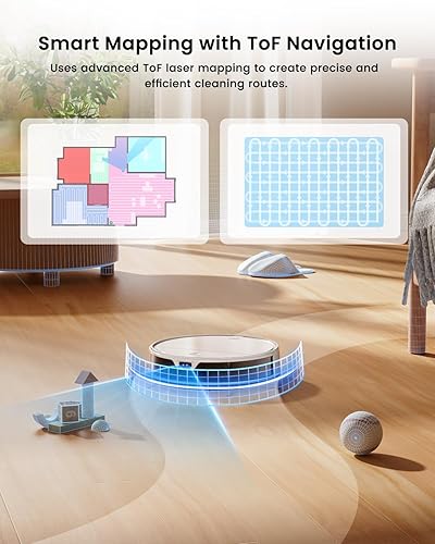 Miniatura 3 de OKP Life Robot aspirador y trapeador Combo K5 Ultra Pequeño Robotic Cleaner con ToF LiDAR Navigation, 6000Pa Succión, WiFiAppAlexa Control, 170