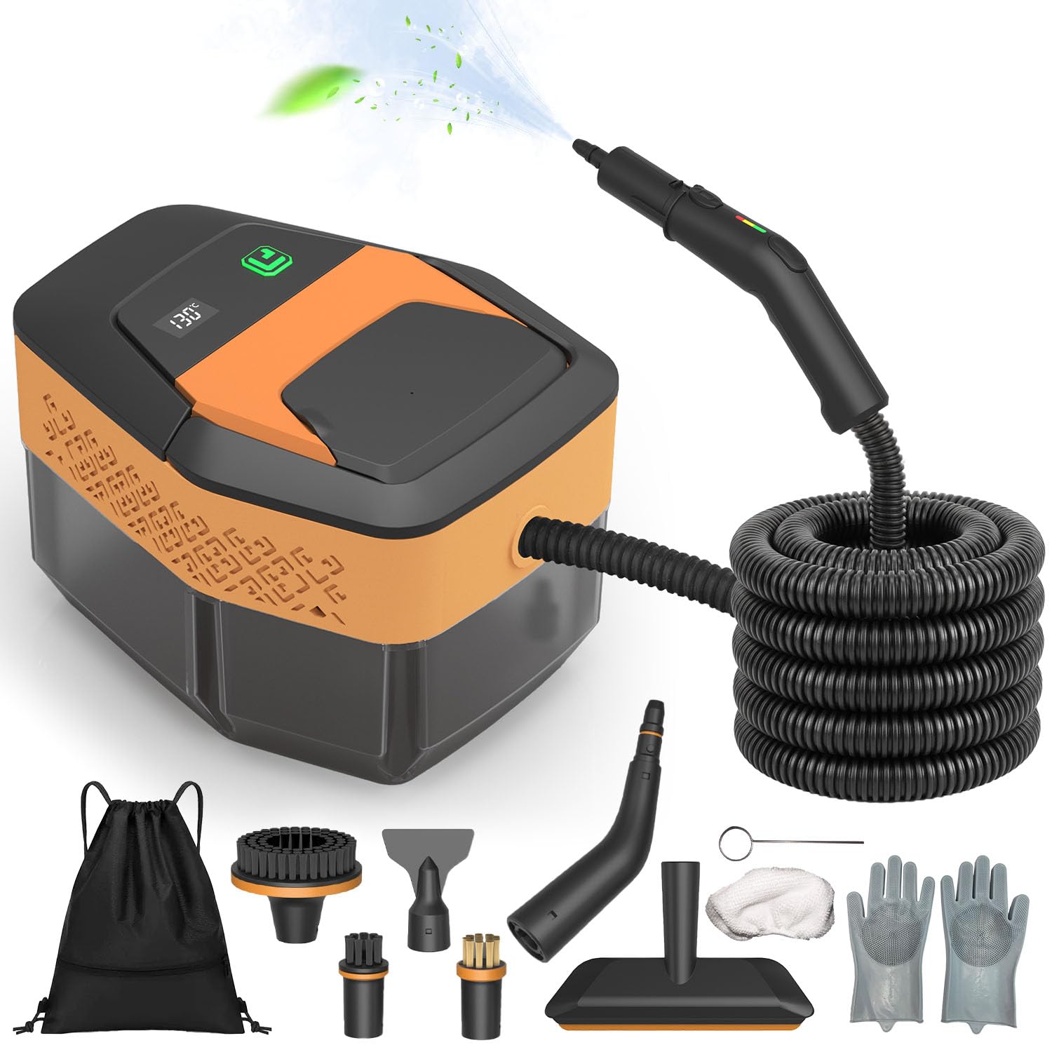 Steam Cleaner 3-Level Adjustable Handle 15s Heat-Up 60 87oz Tank 2500W Portable Steamer for Cleaning with 10PCS Accessories
