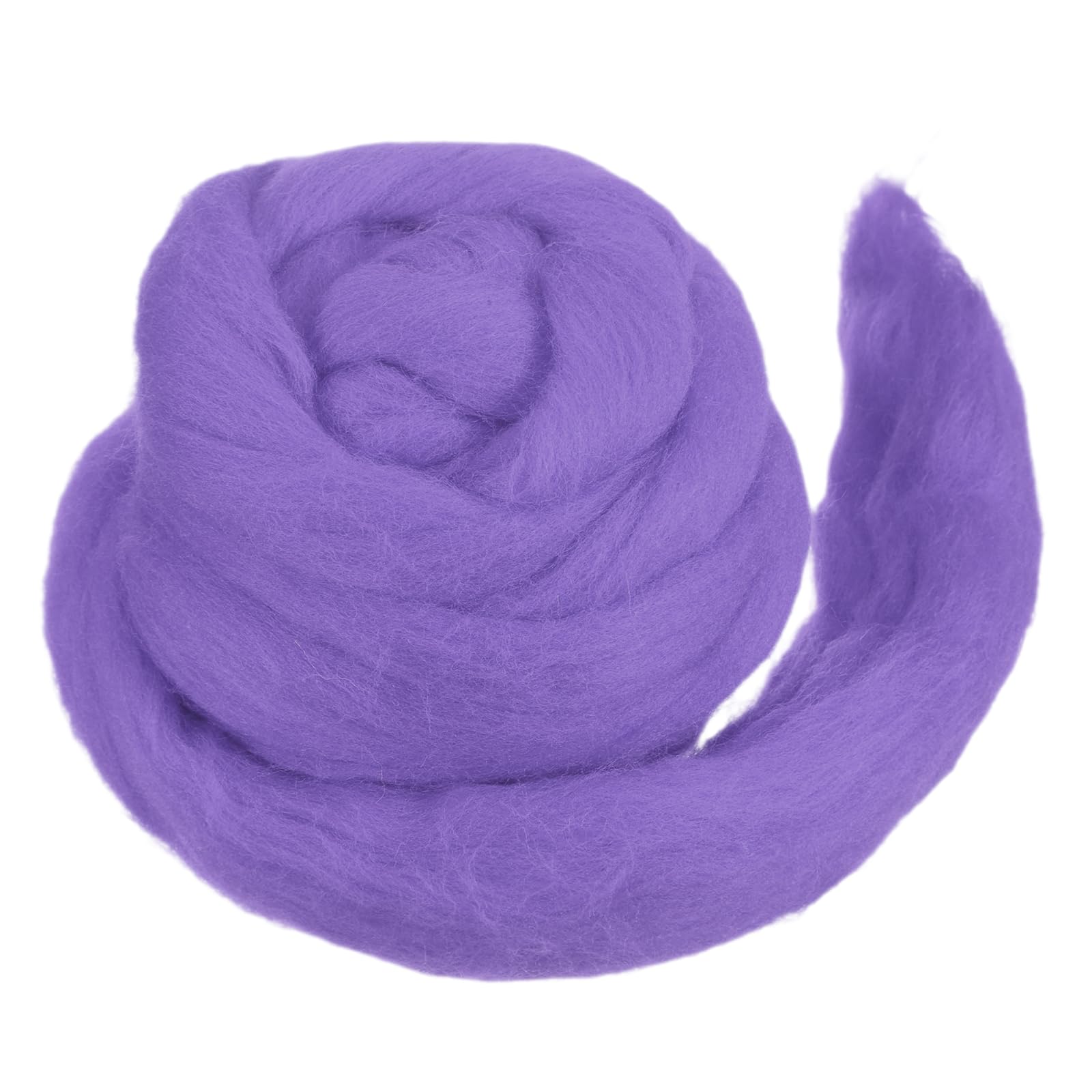 MECCANIXITY Wool Roving Yarn Soft Felting Wool 50g/1.76oz Pure Chunky Roving Yarn for Needle Felting Knitting Blanket Spinning Weaving Art DIY Craft Light Purple