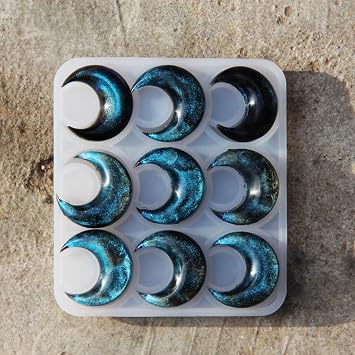 Silicone Molds for Epoxy Resin Easy to Clean Silicone Mold Moon and Crescent Pendant Making Mold Durable Jewelry Accessory Casting Mold for Women