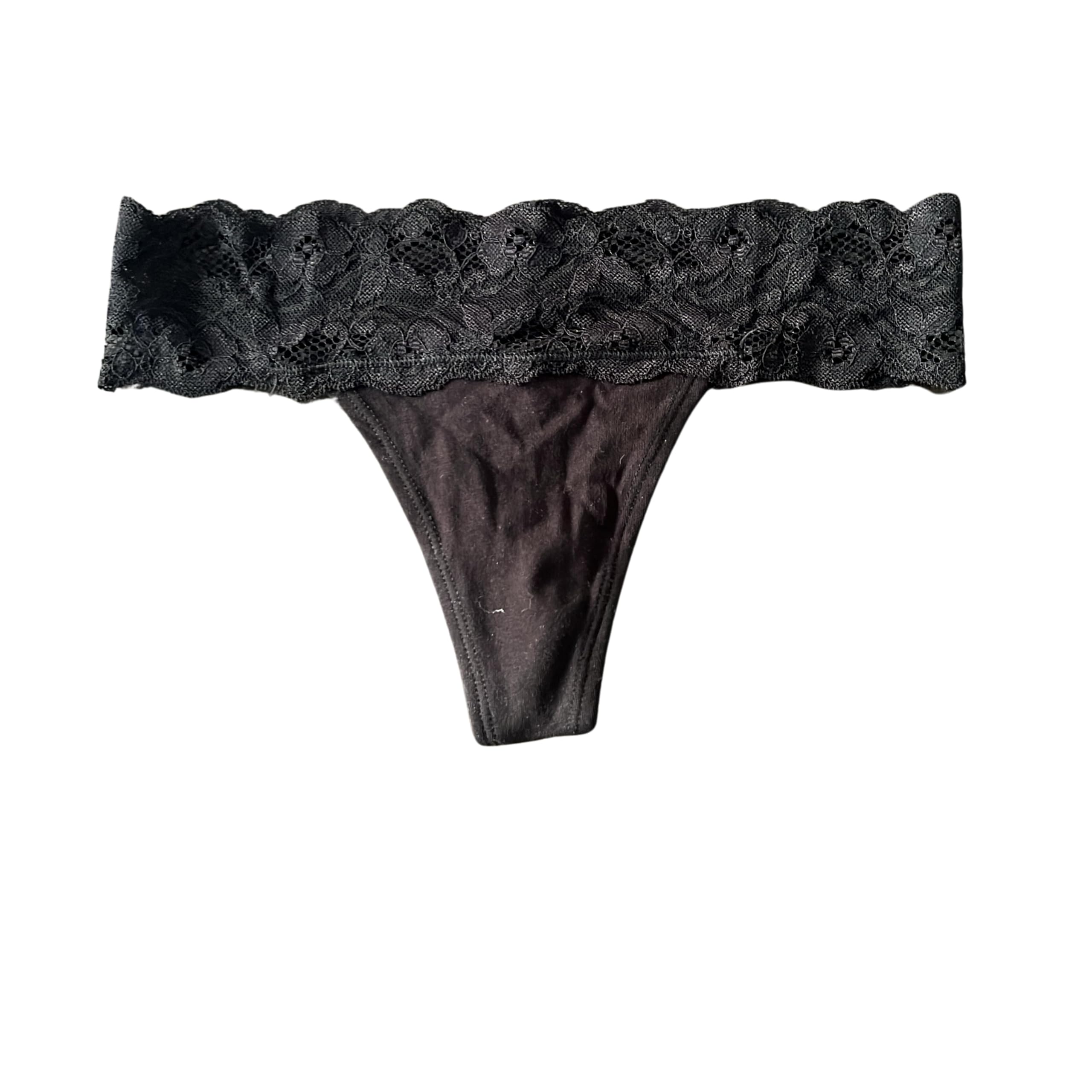 VPSKWomen's Thong Underwear - 1 Pack Microfiber Stretch Lace Panties Soft & Sexy Lingerie for Women/Soft lace Waistband/G String Thong Panty/lace Waist Thong|Combo of 1 Black-image-13