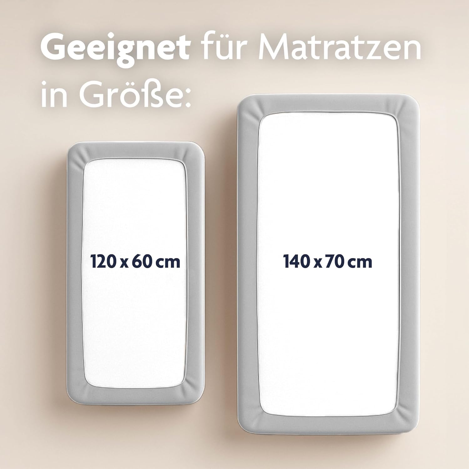 Julius Zöllner Drap-Housse Jersey pour le Lit Bébé - Gris Clair - 60/120 cm - 70/140 cm