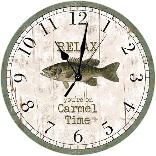 Relax You're On Time - Reloj de pared decorativo personalizado de 15 pulgadas, relojes redondos de boca pequeña, decoración de playa, océano,