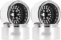 Vista 9 de INJORA 1.9" Beadlock Llanta de rueda compensada -0.394 in Rueda de aluminio para SCX10 Pro TRX4 VS4-10 Gen8 1/10 RC Crawler Car (bronce)