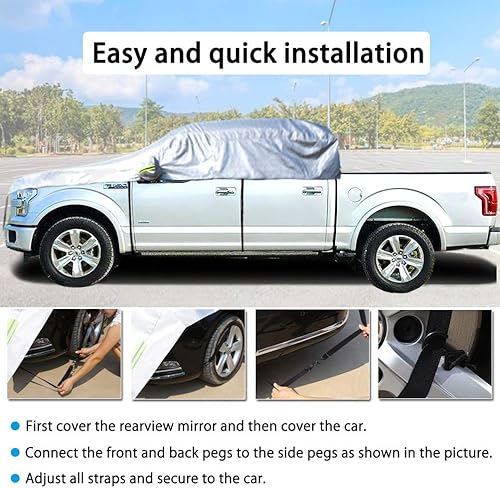 Miniatura 5 de Konnfeir Funda para todo tipo de clima, cubierta para carrocería de automóvil, para interiores y exteriores, para todas las estaciones, impermeable,