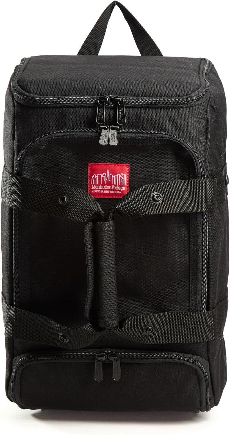 Manhattan Portage Ludlow Convertible Backpack JR - 2 Way Carry Water Resistant Spacious 1000D Cordura Backpack Duffle (Black)