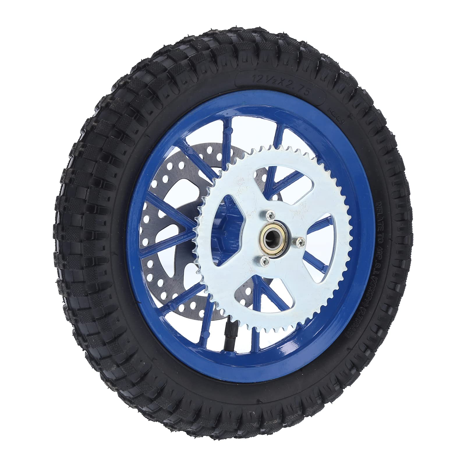 Roue arrière de rechange pour mini moto avec pneu antidérapant 12,5 pouces en alliage d'acier
