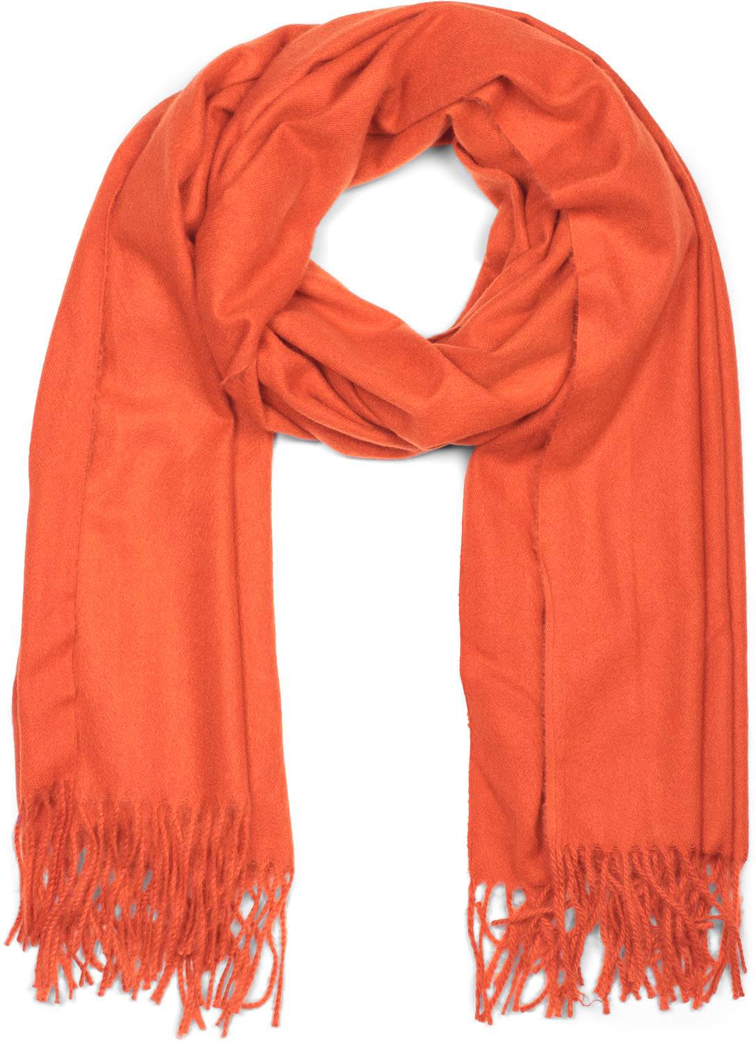 styleBREAKER Unisex Scarf with Fringes | Soft Viscose Wrap in Solid Color | Long Winter Scarf for Women and Men | Large Color Selection, Orange