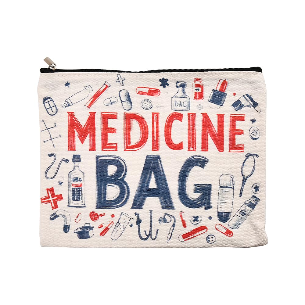 Medicine Travel Toiletry Bag for Women Men Medicine Organiser Meds Pouch Portable Cosmetic Bag for Boys Girls