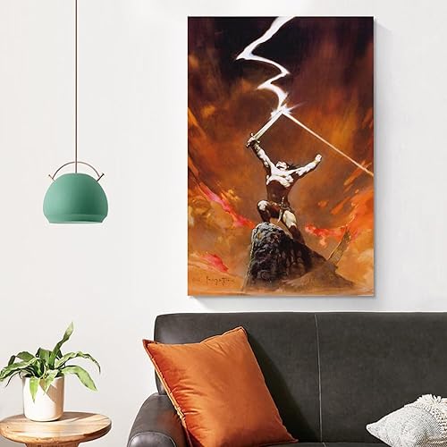 Miniatura 4 de YWVWY Póster de Frank Frazetta Against The Gods de Frank Frazetta, arte de fantasía, aventura, ciencia ficción, luchas y coraje, lienzo, arte para