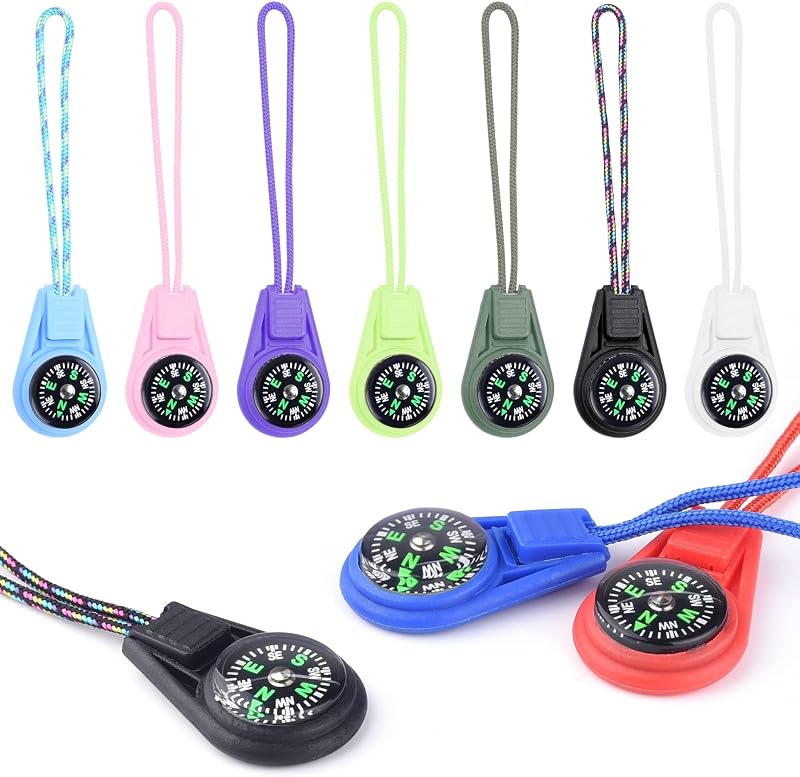 Mini brújula para llavero de brújula para niños, kit a granel de brújula de botón, brújulas pequeñas de supervivencia para senderismo de Paracord, brújula de explorador para niños.