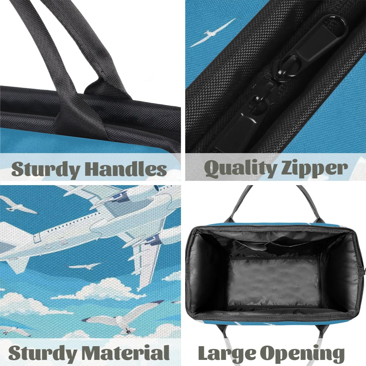 Reisetasche im Flugzeug, Möwe, für Damen, Herren, Kinder, Jungen, Mädchen, Wochenende, Übernachtung, 24 l, Reisetasche, Kabinentasche für Sport, Fitnessstudio, Yoga, farbe, Big, Taschen-Organizer