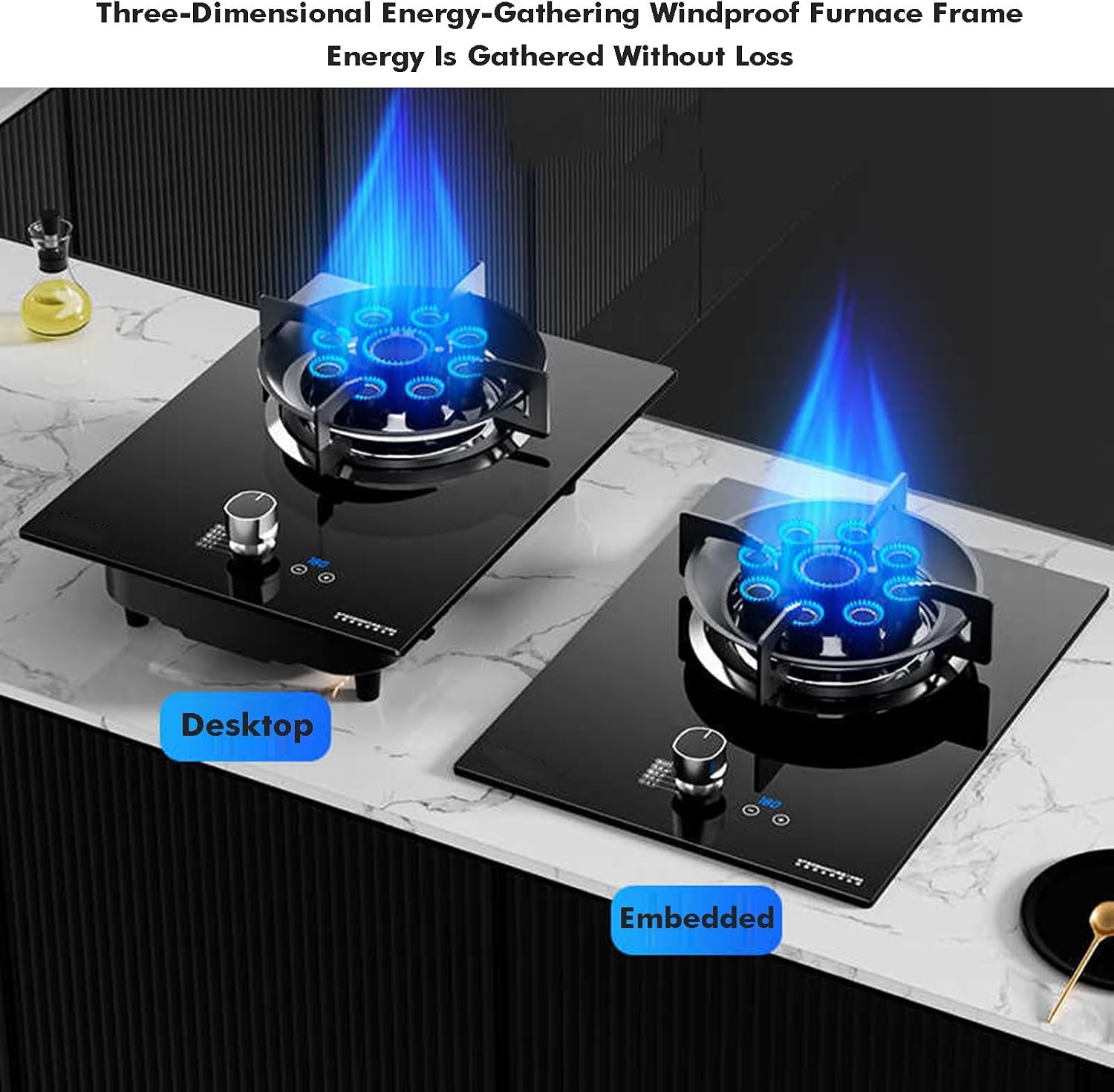 Portable Gas Stove,5.2KW High-Power Wok Burner,9-Cavity Fire Ring with Timer,with Flameout Protection for Home Kitchen Camping and Outdoor(LPG)